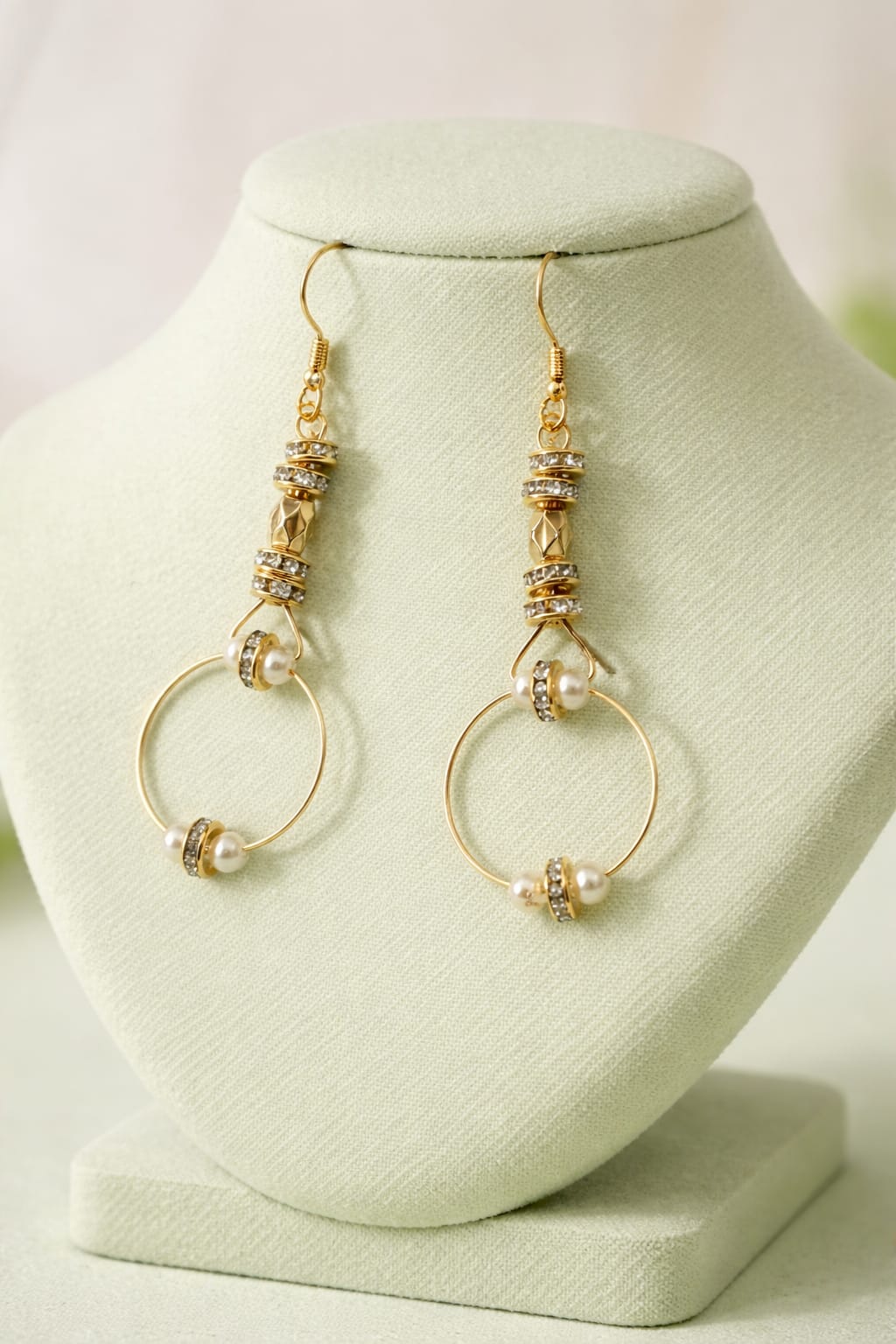 Golden Lumina Pearl Hoops